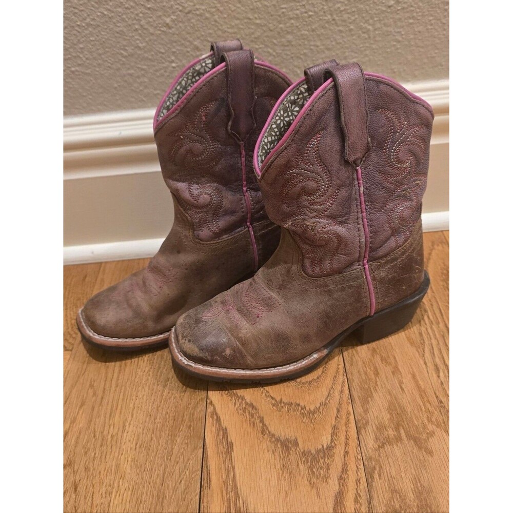 Dan Post Girls Majesty Cowboy Boot Square Toe Sz 11D